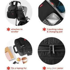 Skip Hop - Mochila Bolsa Fraldas Forma, Cinza Best