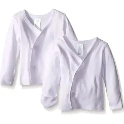 SpaSilk - 2 pacotes de camiseta de pressão lateral longa branca Discount