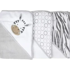 SpaSilk - Conjunto de 3 toalhas com capuz, cinza zebra Best