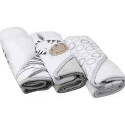SpaSilk - Conjunto de 3 toalhas com capuz, cinza zebra Best