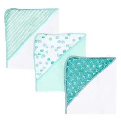 SpaSilk - conjunto de toalhas com capuz felpudo 3 unidades, pontos verdes Clearance