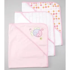 SpaSilk - conjunto de toalhas com capuz felpudo 3 unidades, peixe rosa Best