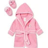 SpaSilk - Roupão felpudo 100% algodão com capuz e botinhas para bebê, tamanho único, peixe rosa Outlet