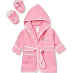 SpaSilk - Roupão felpudo 100% algodão com capuz e botinhas para bebê, tamanho único, peixe rosa Outlet
