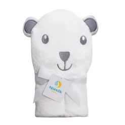 SpaSilk - Urso Toalha Animal com Capuz, Branco Clearance