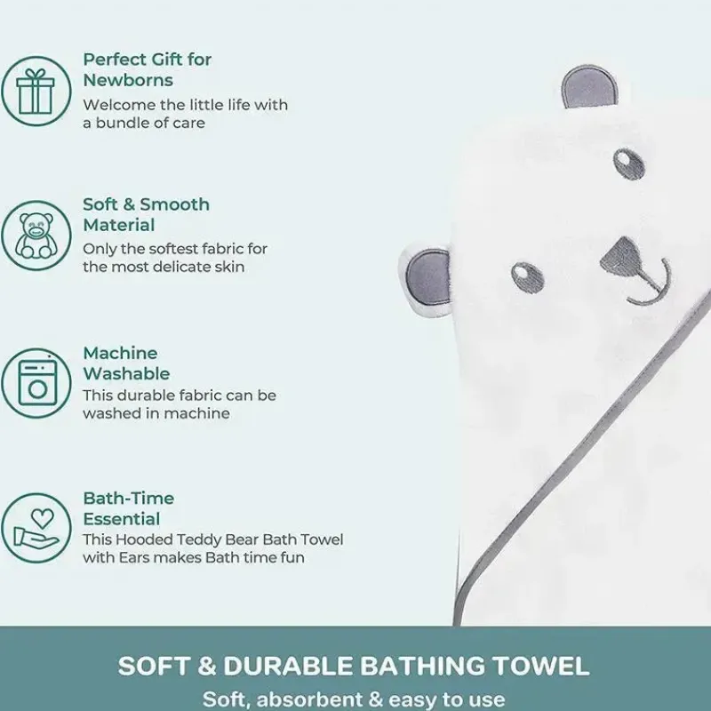 spasilk__urso_toalha_anim_SKU3LS6Ihnb_2.webp SpaSilk - Urso Toalha Animal com Capuz, Branco Clearance