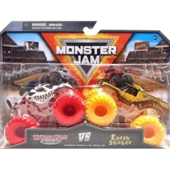 Spin Master - Monster Jam Die-Cast Monster Trucks, 2 Pack Série 24, Monster Mutt vs Earth Shaker, maiores de 3 anos Online