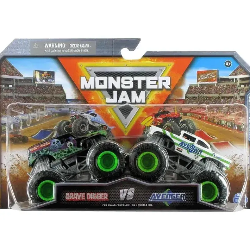 spin_master__monster_jam__SKUsu088WiU_0.webp Spin Master - Monster Jam 2023 Oficial Diecast Truck 2-Pack Série 25 Grave Digger vs Global Avenger, maiores de 3 anos Hot
