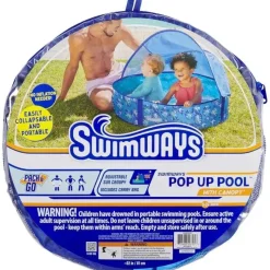 Spin Master - Piscina pop-up Swimways Elite com cobertura e maleta de transporte, para idades de 9 a 24 meses, 32, azul Best