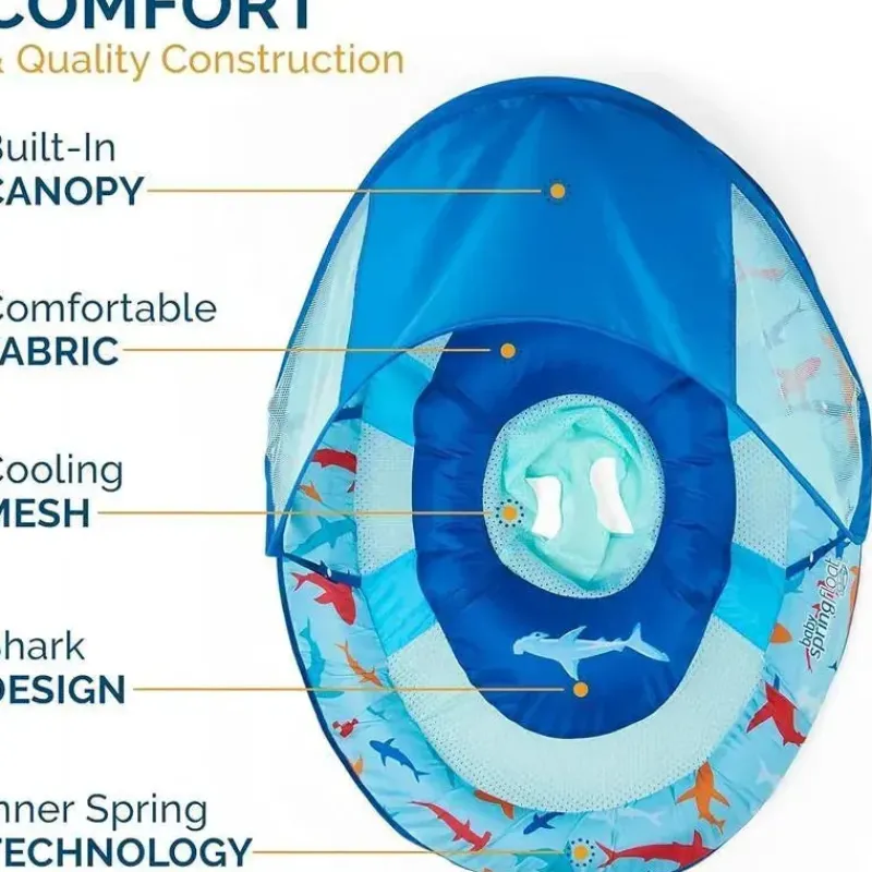 spin_master__swimways_sun_SKU3WnLn2SQ_2.webp Spin Master - Swimways Sun Canopy Inflável Bebê Flutuador de Primavera para Crianças de 9 a 24 Meses, Tubarão New