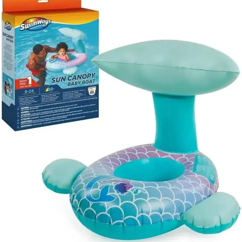 spin_master__swimways_sun_SKU9LRp48Le_0.webp Spin Master - Swimways Sun Canopy Baby Boat, brinquedos para crianças de 9 a 24 meses, sereia Outlet