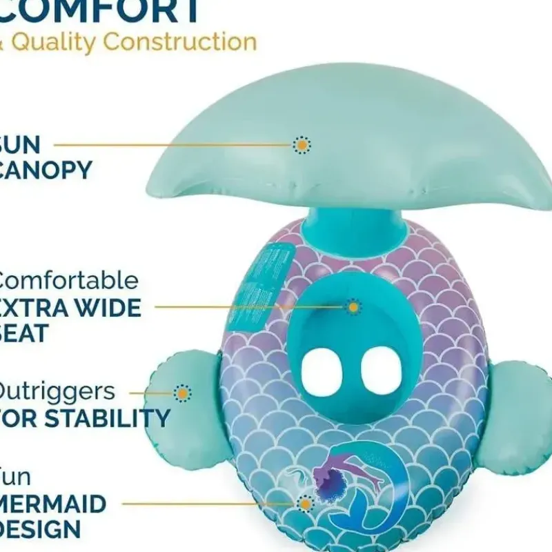 spin_master__swimways_sun_SKU9LRp48Le_2.webp Spin Master - Swimways Sun Canopy Baby Boat, brinquedos para crianças de 9 a 24 meses, sereia Outlet