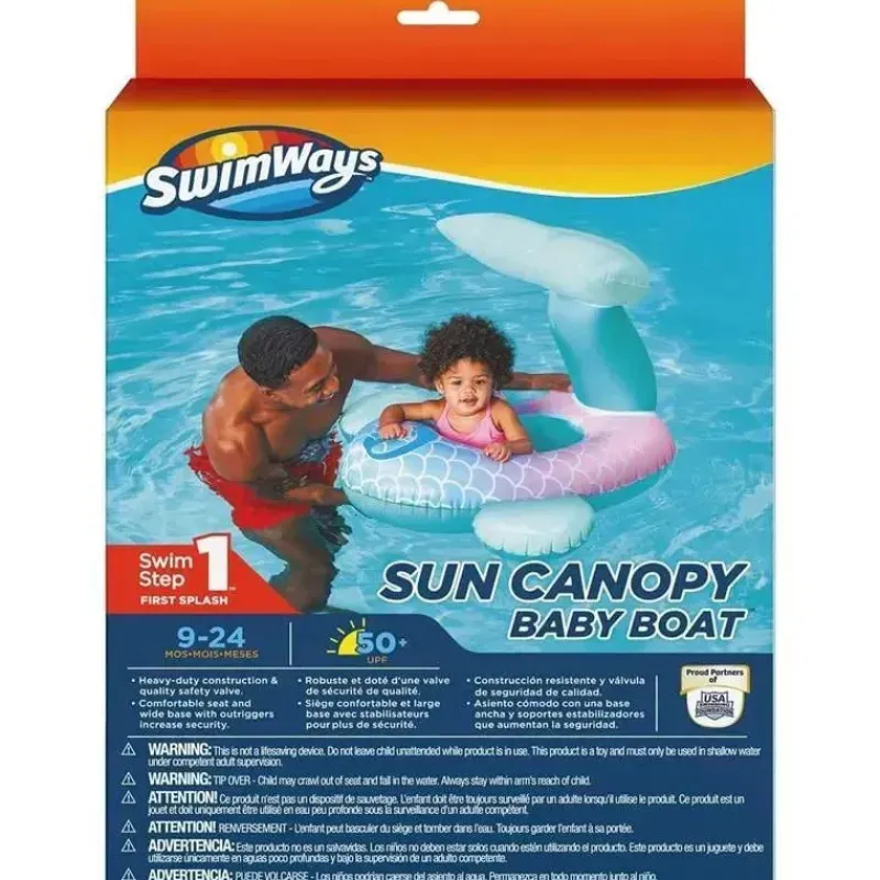 spin_master__swimways_sun_SKU9LRp48Le_5.webp Spin Master - Swimways Sun Canopy Baby Boat, brinquedos para crianças de 9 a 24 meses, sereia Outlet