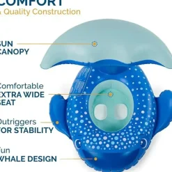 Spin Master - Swimways Sun Canopy Baby Boat, brinquedos para crianças de 9 a 24 meses, baleia Sale