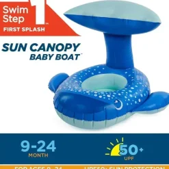 Spin Master - Swimways Sun Canopy Baby Boat, brinquedos para crianças de 9 a 24 meses, baleia Sale