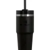 Stanley - Copo isolado a vácuo de aço inoxidável Quencher H2.0 FlowState de 14 onças, preto Hot