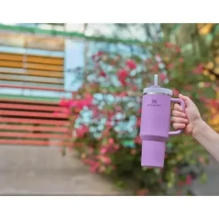 Stanley - Copo isolado a vácuo de aço inoxidável Quencher H2.0 FlowState de 40 onças, lilás Fashion