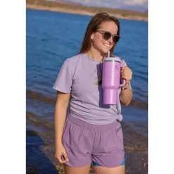 Stanley - Copo isolado a vácuo de aço inoxidável Quencher H2.0 FlowState de 40 onças, lilás Fashion