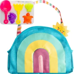Stephen Joseph - Beach Totes With Sand Toy Play Set Rainbow New