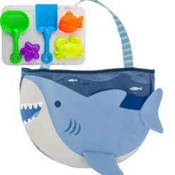 Stephen Joseph - Beach Totes With Sand Toy Play Set, Shark New