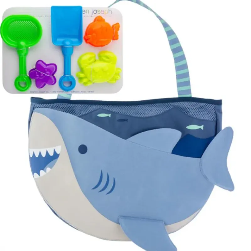 stephen_joseph__beach_tot_SKULH5hKd8J_0.webp Stephen Joseph - Beach Totes With Sand Toy Play Set, Shark New