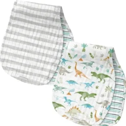 Stephen Joseph - pano de arroto de musselina 2Pk, Dino Fashion