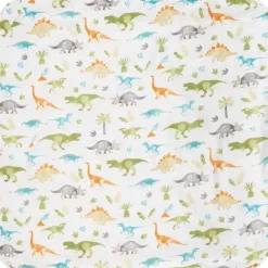 Stephen Joseph - toalha com capuz de musselina com toalhinha, Dino Fashion