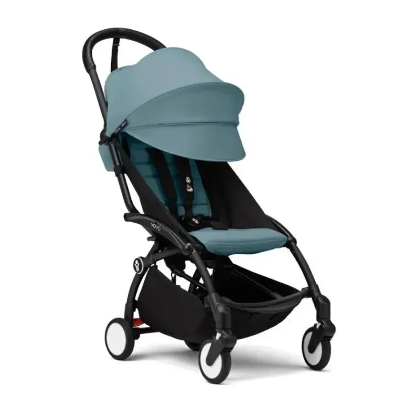 stokke__yoyo_carrinho_de__SKUYrckaMXu_3.webp Stokke - Yoyo³ Carrinho de bebê com estrutura preta Pacote 6+, Aqua Hot