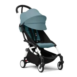 Stokke - Yoyo³ Carrinho de bebê com estrutura branca Bundle 6+, Aqua Outlet