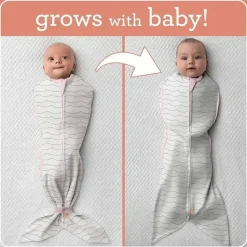 Summer Infant - SwaddleMe Room to Grow Pod, 0-6 meses, 1 pacote, Pink Waves Hot