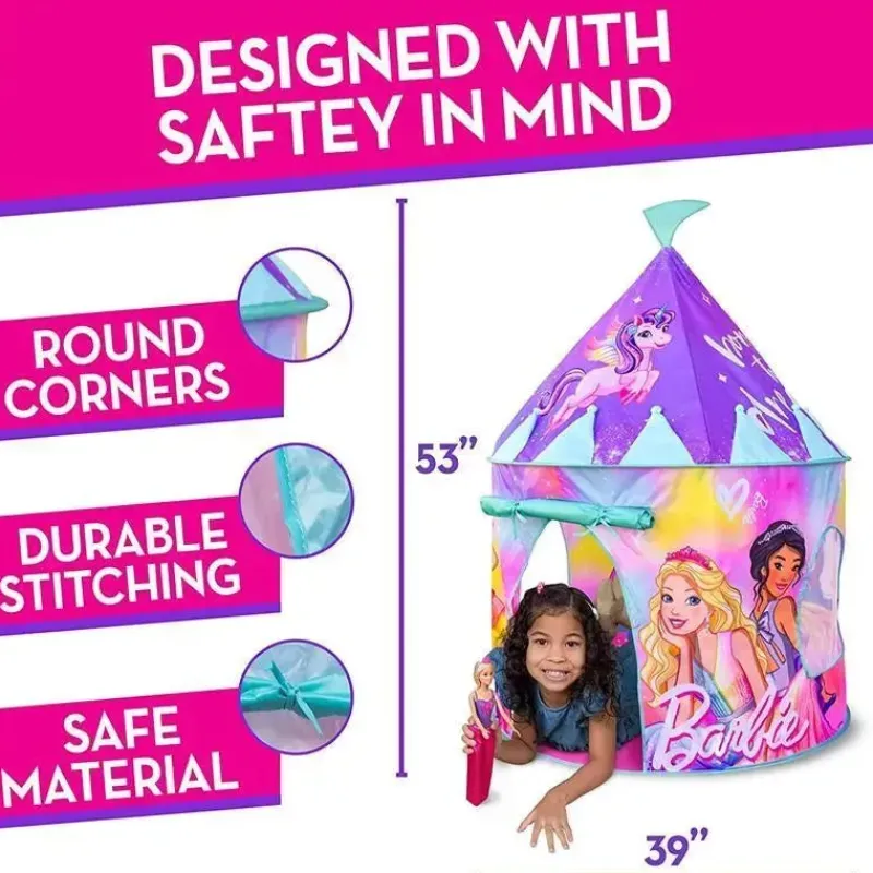 sunny_days__barbie_pop_up_SKUKwZTAVkA_3.webp Sunny Days Entertainment,LLC Sunny Days - Barbie Pop Up Castle Dreamtopia Pink Princess Play Tenda Online