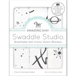 Swaddle Designs – Cobertores de musselina 3Pk, te amo até a lua Clearance