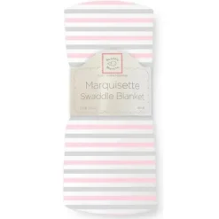 Swaddle Designs - Cobertor Swaddle Marquisette com listras rosa pastel Hot