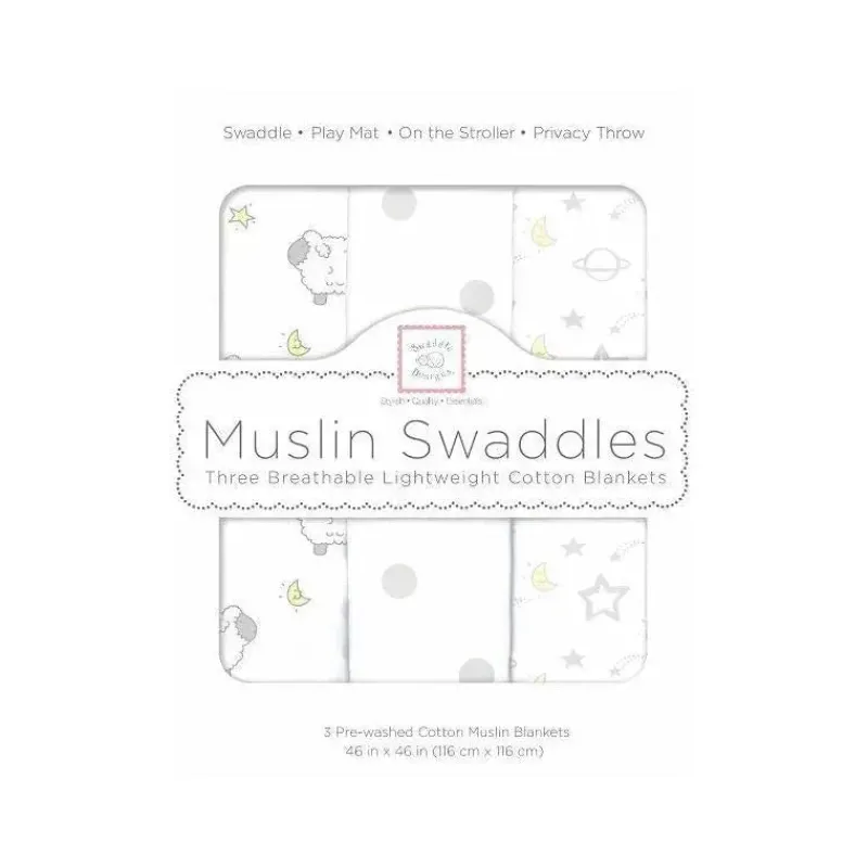 swaddle_designs__cobertor_SKUx2nceZn5_0.webp Swaddle Designs – Cobertores de musselina, cordeirinhos boa noite (conjunto de 3) Sale