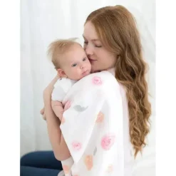 Swaddle Designs - 3Pk mantas de musselina, rosas em aquarela Fashion