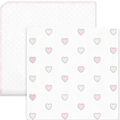 Swaddle Designs - 2Pk Swaddleduo, bolinhas rosa pastel + corações Fashion