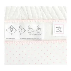 Swaddle Designs – Ultimate Swaddle Blanket, branco com acabamento em rosa pastel Hot