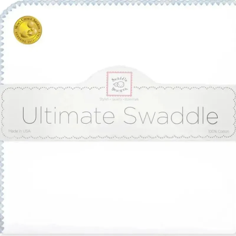 swaddle_designs__ultimate_SKUbxKwRXzU_0.webp Swaddle Designs – Ultimate Swaddle Blanket, branco com acabamento em azul pastel Discount