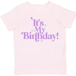 Sweet Wink – Camiseta de manga curta It's My Birthday para meninas e crianças Fashion