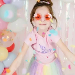 Sweet Wink – Camiseta de manga curta It's My Birthday para meninas e crianças Fashion