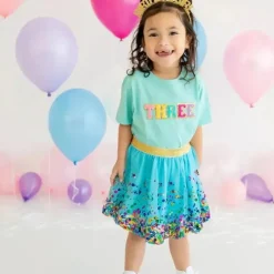 Sweet Wink – Camiseta de manga curta com patch de terceiro aniversário para crianças Discount