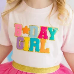 Sweet Wink – Camiseta infantil com patch de aniversário e manga curta Sale