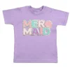 Sweet Wink – Camiseta infantil de manga curta com patch de sereia New