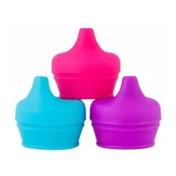 Boon Tampas para canudinho de silicone Snug Bico Univesal, 9M+ Rosa Multi Best