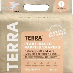 Terra Baby Terra - Fraldas para recém-nascidos 24Ct 85% à base de plantas, tamanho 1 Discount