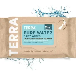 Terra Baby Terra - Lenços umedecidos de água pura de bambu 70Ct Hot