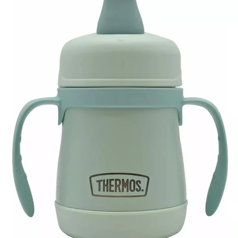 thermos___oz_stainless_st_SKUI9LOme9W_0.webp Thermos - 7 Oz. Stainless Steel Sippy Cup W/ Handles Simple Pastels, Mint Fashion