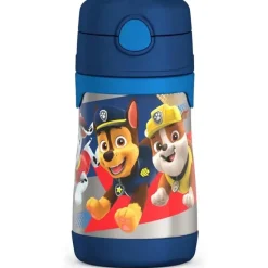 Thermos - Garrafa de canudo de aço inoxidável com isolamento a vácuo de 10 onças, Paw Patrol Boy Best