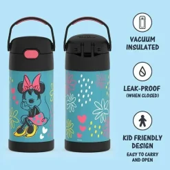 Thermos - garrafa de canudo isolada de aço inoxidável de 12 onças, Minnie Mouse Best