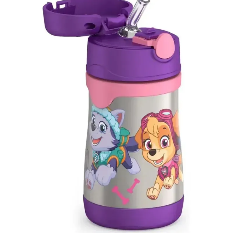 thermos__garrafa_de_canud_SKU9X6ijcoe_1.webp Thermos - Garrafa de canudo de aço inoxidável com isolamento a vácuo de 10 onças, Paw Patrol Girl Clearance